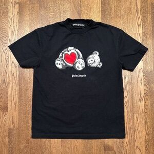 Palm Angels Headless Bear In Love Black Short Sleeve Cotton T Shirt Mens Large